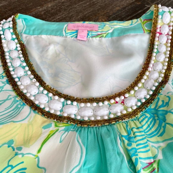 Lilly Pulitzer Silk Beaded Dress - Picture 3 of 8